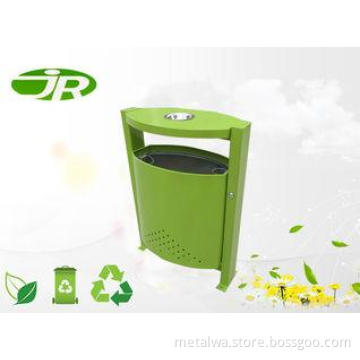 Colored Metal Transparent Trash Can With Ashtray For Subway